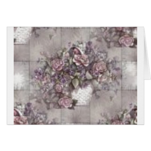 basket av blommor hälsningskort (Framsidan Horizontal)