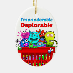 Basket av Deplorables trumf förtjusande Julgransprydnad Keramik