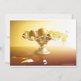 Basket av glas med frukt och batterfluga