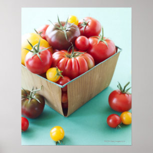 Basket av Heirloomtomater Poster