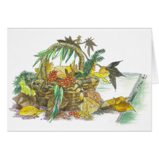 Basket av höst löv hälsningskort