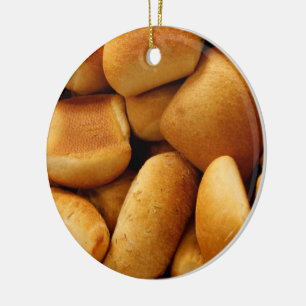 Basket av middagen Rolls Julgransprydnad Keramik