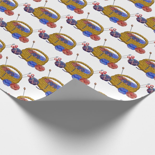 Basket av Nål Crochet Craft av garn Presentpapper (Hörn)