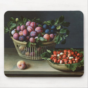Basket av plommoner och basket av jordgubbar, 1632 musmatta
