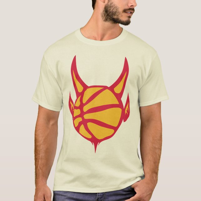 basket ballon diable basketball devil logo sport t shirt (Framsida)