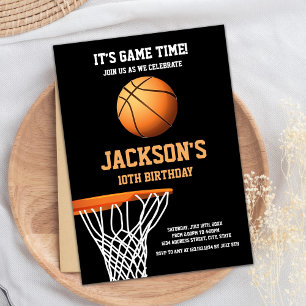 Basket Basketball Boll-födelsedagsinbjudan Inbjudningar