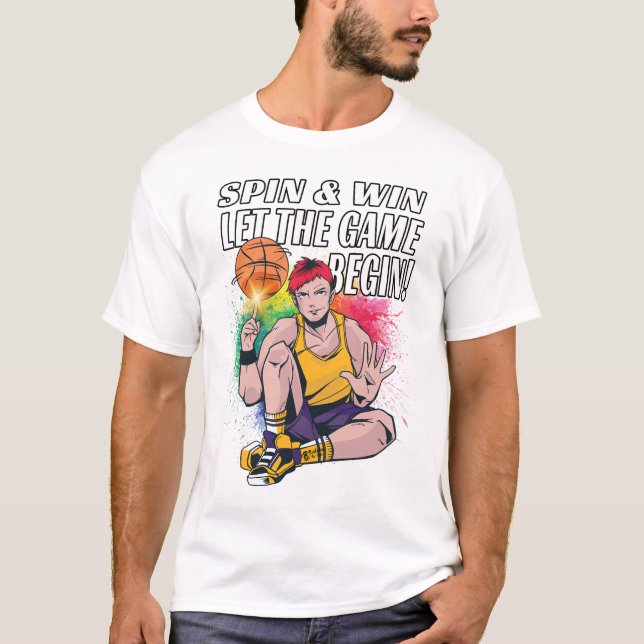 Basket Boll Anime Manar White T Shirt (Framsida)