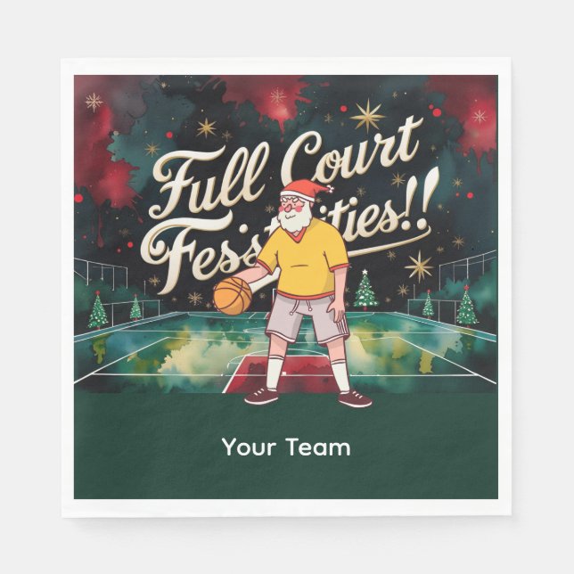 Basket boll julhelgen tillsammans med Namn Pappersservett (Framsidan)