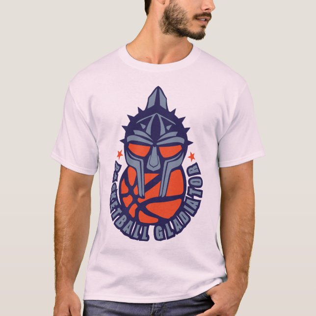 basket casque gladiateur gladiator basketball logo t shirt (Framsida)