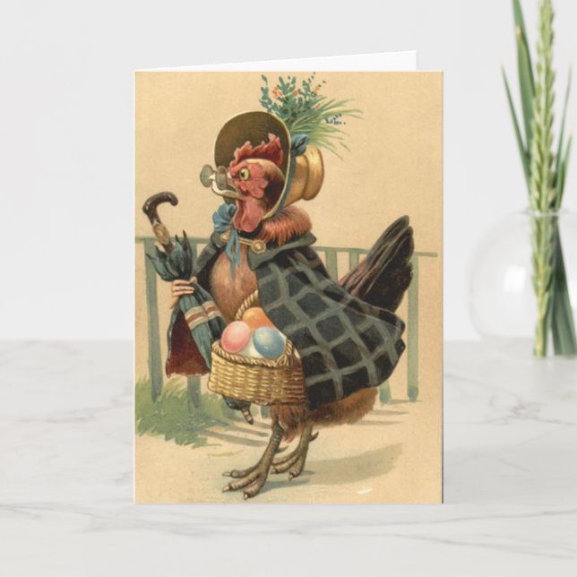 Basket för ägg för hönapåsk färgad målad helgkort (Framsida)