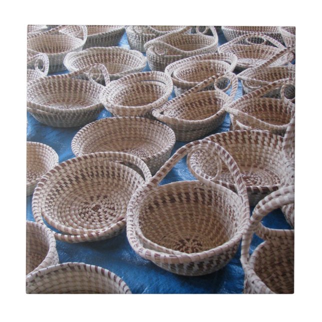 Basket för Charleston SC Sweetgrass Kakelplatta (Framsidan)