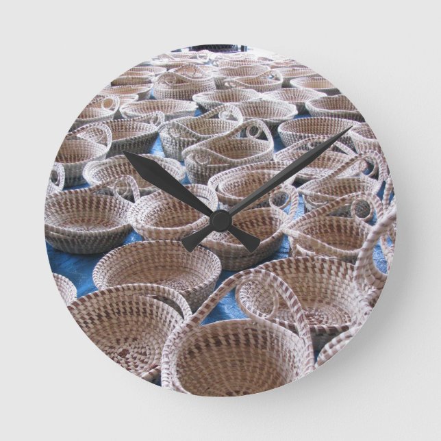 Basket för Charleston SC Sweetgrass tar tid på Rund Klocka (Framsida)