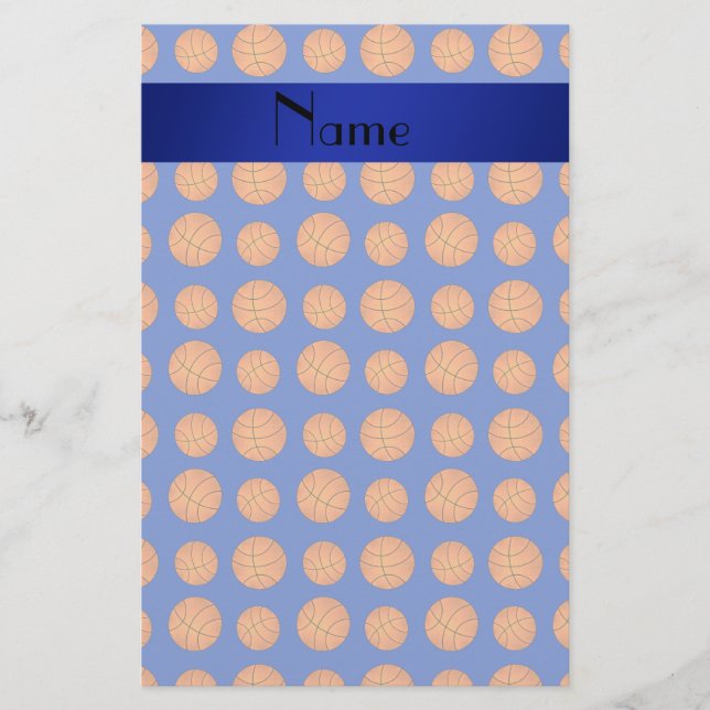 Basket för personlignamnblått brevpapper (Framsida)