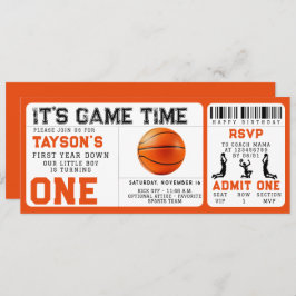 basket första året nedåt 1:a födelsedag Biljett Inbjudningar