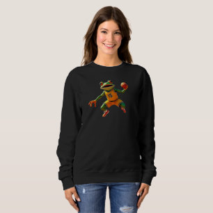 Basket Frog kvinnlig svart sweatshirt T Shirt