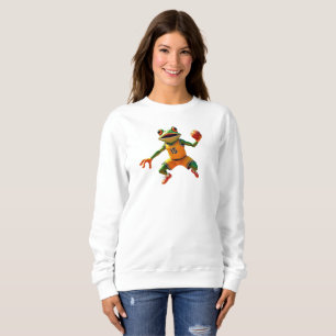Basket Frog kvinnor vit sweatshirt T Shirt