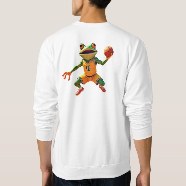 Basket Frog män vit sweatshirt bak (Baksida)