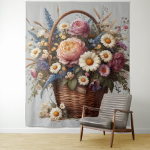 Basket Fullt av blommor