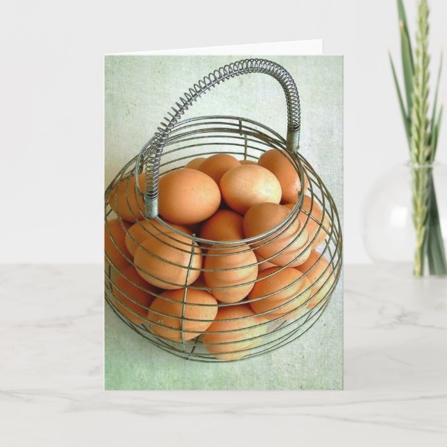 Basket Fullt av bruna ägg Kort (Framsida)