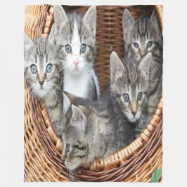 Basket Fullt Kittens Fleecefilt