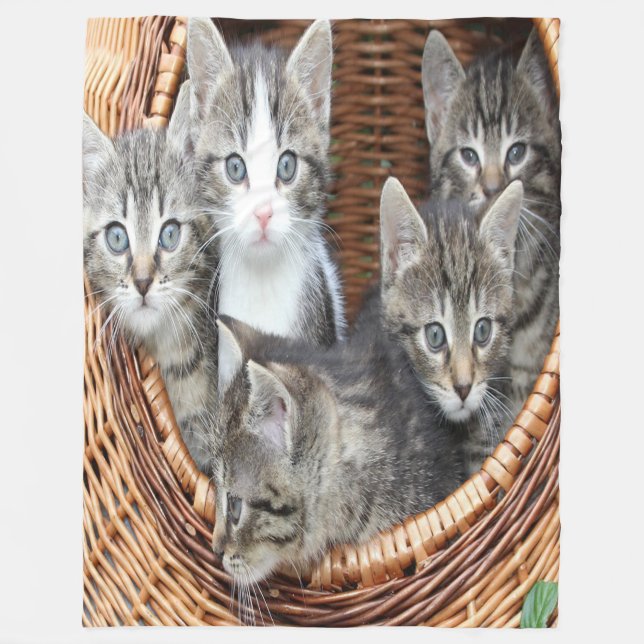 Basket Fullt Kittens Fleecefilt (Framsidan)