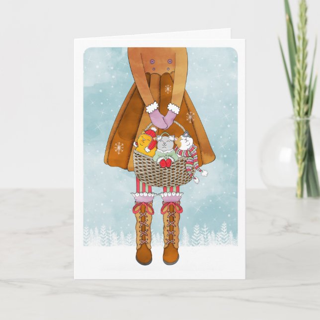 Basket fullt Kittens Helgkort (Framsida)