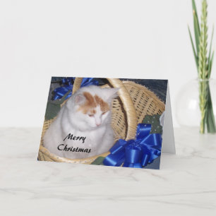 BASKET FYLLD MED PURRRFECT CHRISTMAS ÖNSKEMÅL HELGKORT
