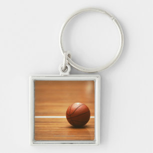 Basket Fyrkantig Silverfärgad Nyckelring