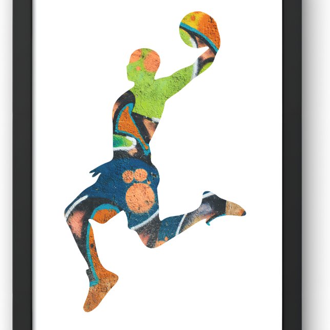 basket graffiti Silhouette Basketball T Shirt (Skapare uppladdad)