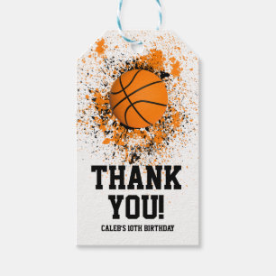 Basket Grunge Blodigt Sprut Orange Svart Cool Presentetikett