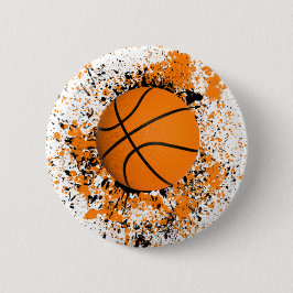 Basket Grunge Målarfärg Fläck Orange Svart Cool Knapp