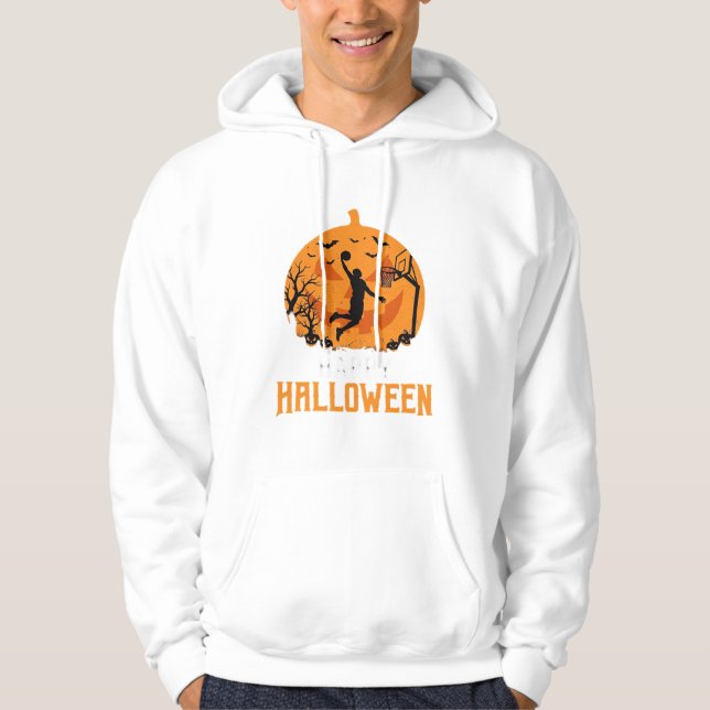 Basket Halloween Dunk Pumpa Design_1 Hoodie (Framsida)