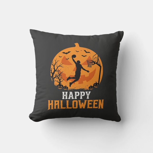 Basket Halloween Dunk Pumpa Design_1 Kudde (Framsida)