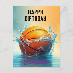 Basket Happy Födelsedag Slår Vatten Vykort