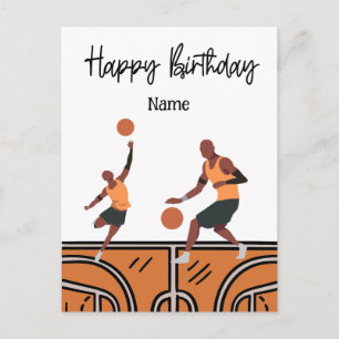 Basket Happy födelsedag till spelare med spelare Vykort
