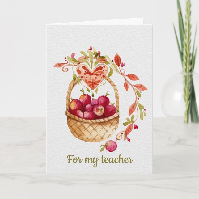 Basket i Apples Teacher Tack Helgkort (Framsida)