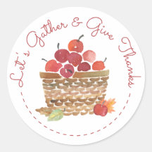 Basket i Apples Thanksgiving Stickers