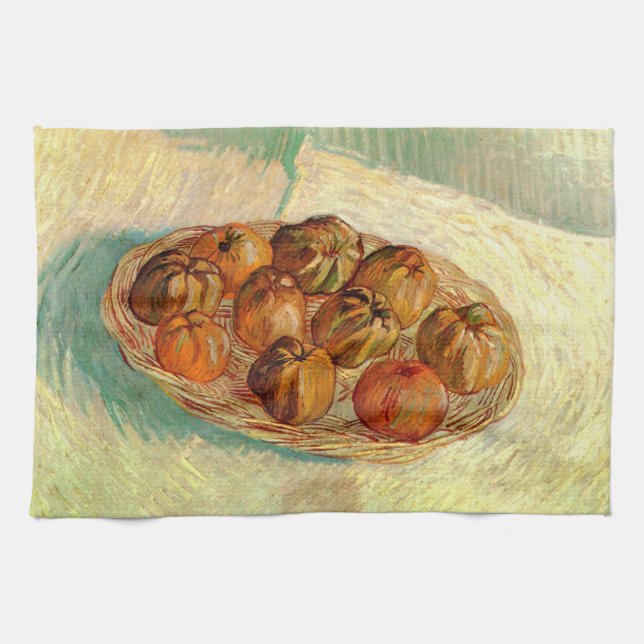 Basket i Apples till Pissarro av Vincent van Gogh Kökshandduk (Horisontell)