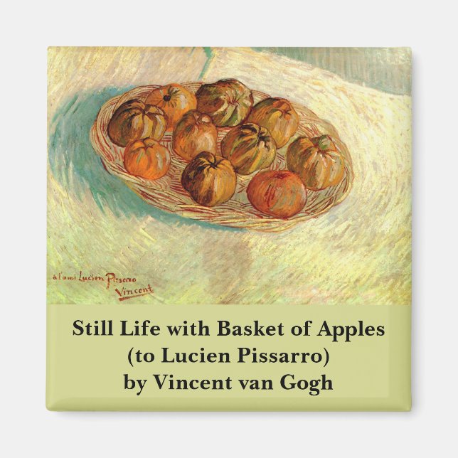 Basket i Apples till Pissarro av Vincent van Gogh Magnet (Framsidan)