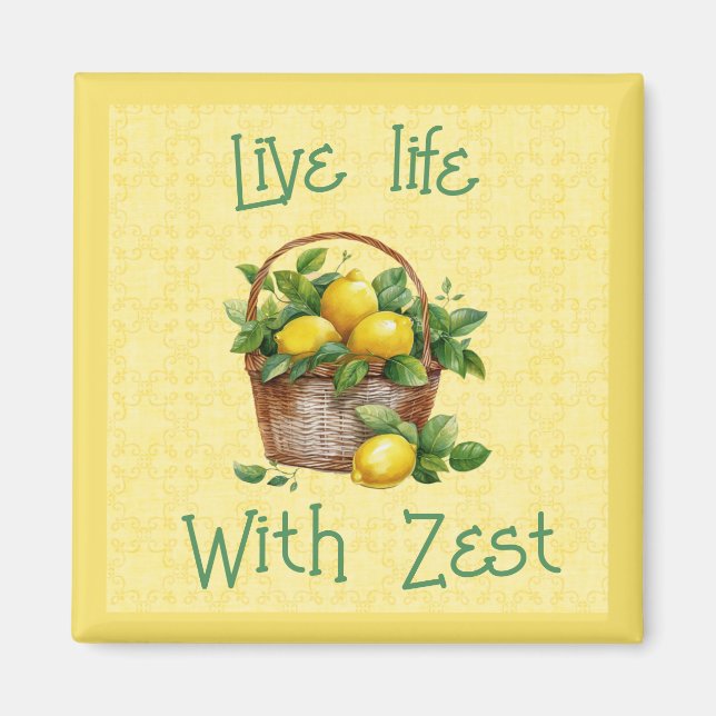 Basket i citroner - Lev liv med Zest Magnet (Framsidan)