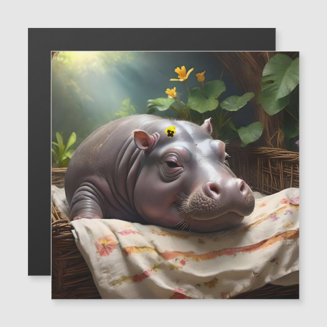 **"Basket i drömmar: A Baby Hippos Mysiga Nap"** (Fram/baksida)