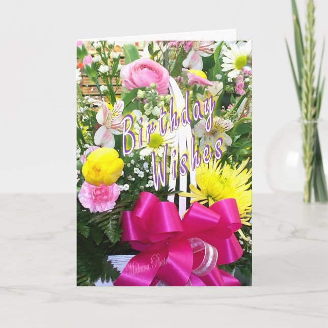 Basket i Flowers Bday Önskemål Kort (Framsida)