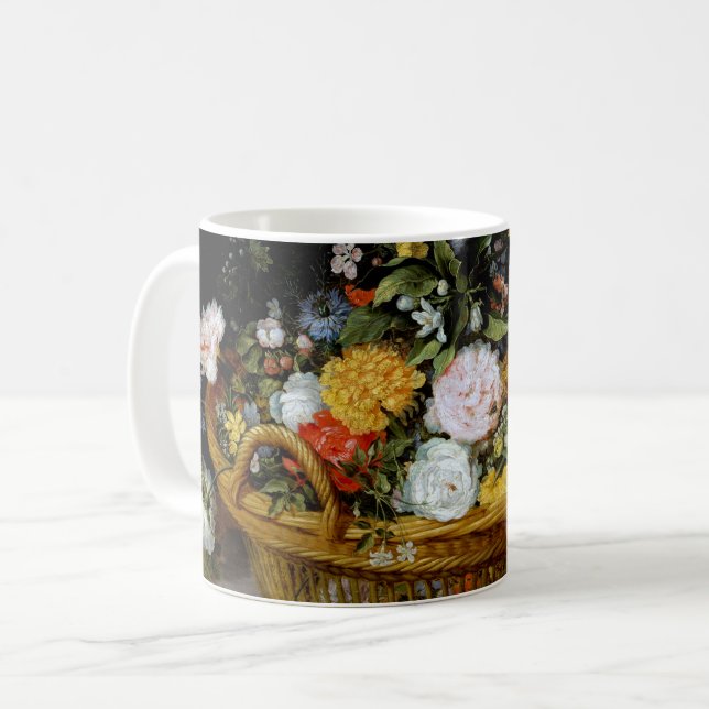 Basket i Flowers, Jan Brueghel the Younger Kaffemugg (Framsida vänster)