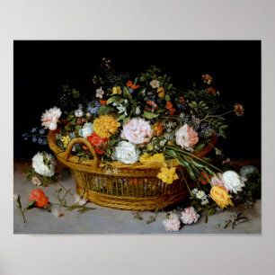 Basket i Flowers, Jan Brueghel the Younger Poster