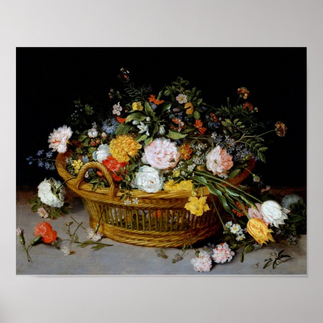 Basket i Flowers, Jan Brueghel the Younger Poster (Framsidan)