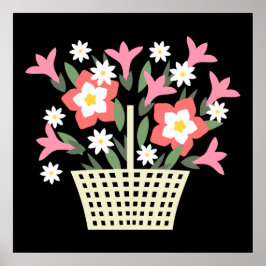 Basket i Flowers Poster