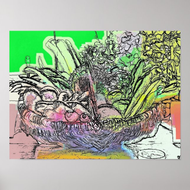 BASKET I GRÖNSAKER POSTER (Framsidan)