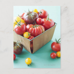 Basket i Heirloom Tomatis Vykort