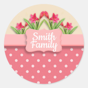 Basket i Lilies-Anpassningsbarna Runt Klistermärke