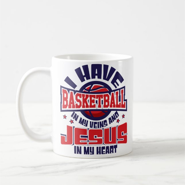 Basket i min åder Jesus i min hjärtamugg Kaffemugg (Vänster)
